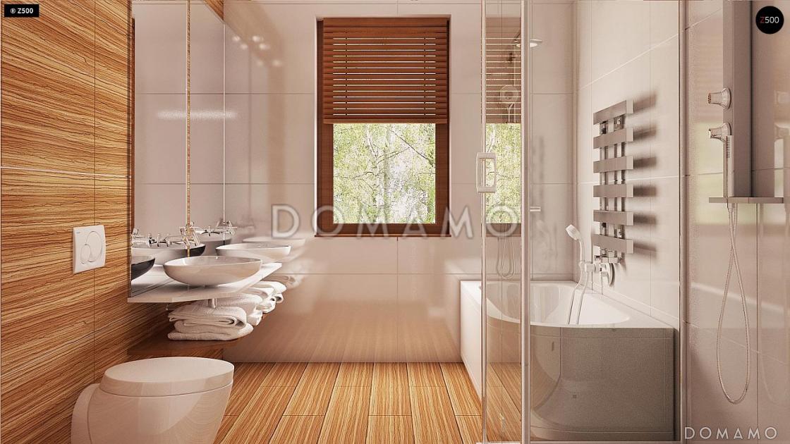 Проект одноэтажного дома адаптированного для каркасного строительства с тремя спальнями и крытой террасой / 14