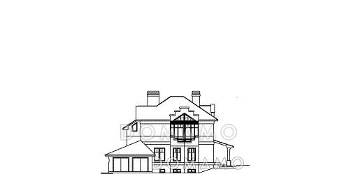 Проект коттеджа с необычным эркером / Фасад 2