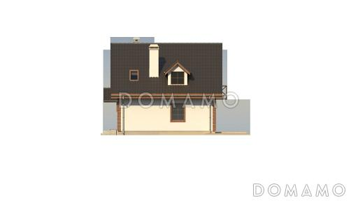 Проект одноэтажного дома из кирпича с мансардным этажом и гаражом / Фасад 4