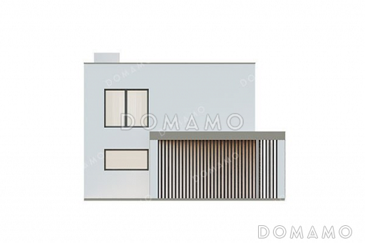 Проект двухэтажного дома с большой террасой и парной / Фасад 2