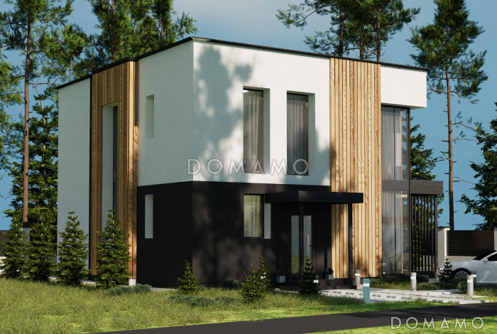 Проект двухэтажного дома из газобетона с 4 спальнями и кабинетом