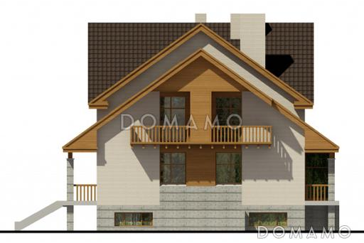 Загородный дом с бильярдной и спортзалом в цокольном этаже, барбекю на террасе, просторной кухней, лоджией и балконами / Фасад 3