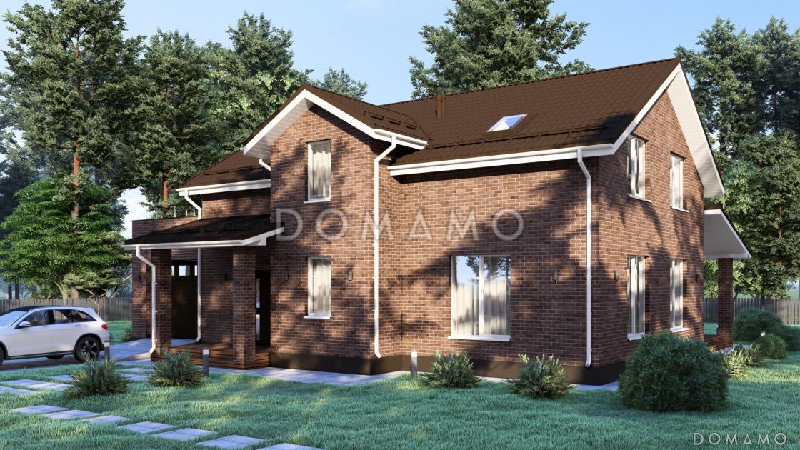 Проект двухэтажного дома с четырьмя спальнями и гаражом на одну машину S-204 / 3