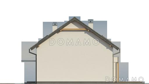 Проект компактного одноэтажного мансардного дома из кирпича с просторной светлой гостиной / Фасад 2