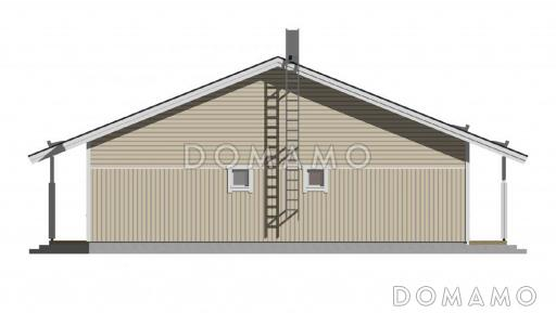 Проект каркасного дома с гостиной нестандартной формы / Фасад 1