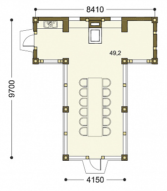Проект беседки c мангалом / План 1 этажа