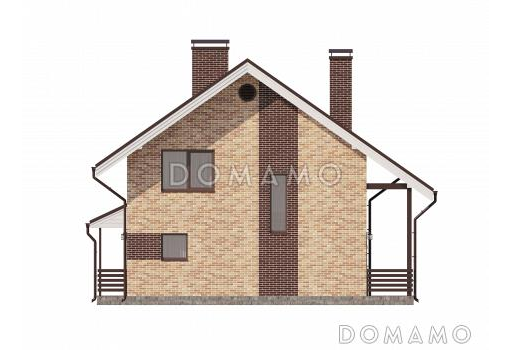 Проект компактного дома с террасой / Фасад 3