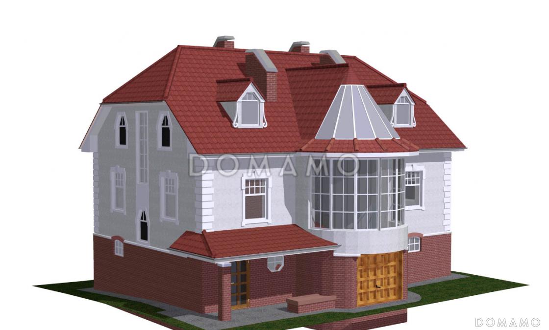 Проект коттеджа с гаражом и зимним садом / 2