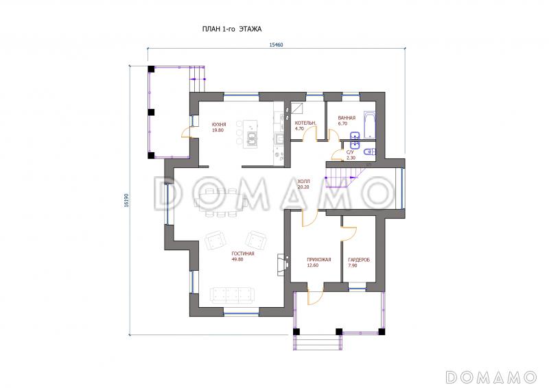 Проект 116 / План 1 этажа