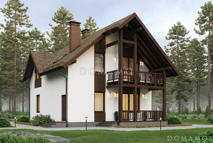 Проект современного экономичного загородного дома из газобетона с элементами финского стиля Проект современного экономичного загородного дома из газобетона с элементами финского стиля