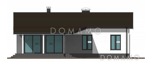 Проект одноэтажного загородного дома с тремя спальнями и большой гостиной с окнами в пол / Фасад 2 Проект одноэтажного загородного дома с тремя спальнями и большой гостиной с окнами в пол / Фасад 2
