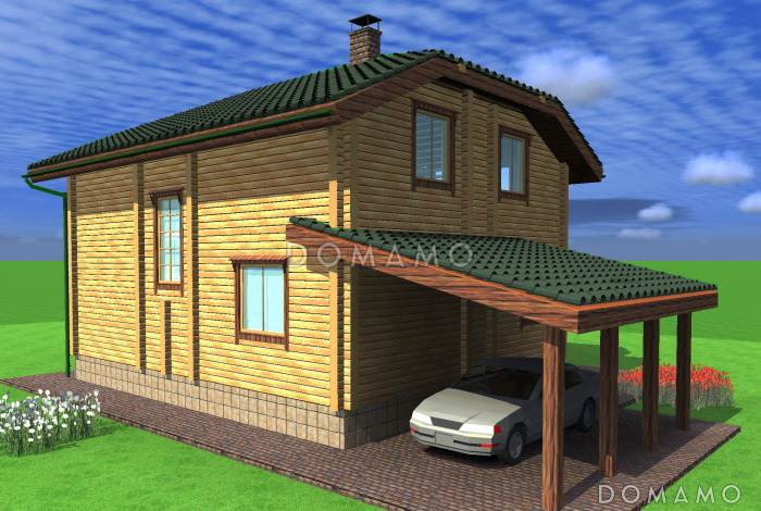 Проект коттеджа из бруса с эркером Проект коттеджа из бруса с эркером