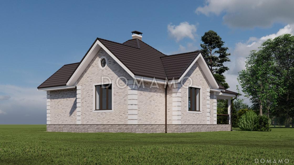 Проект одноэтажного дома из газобетона с мастер-спальней и крытой террасой / 5