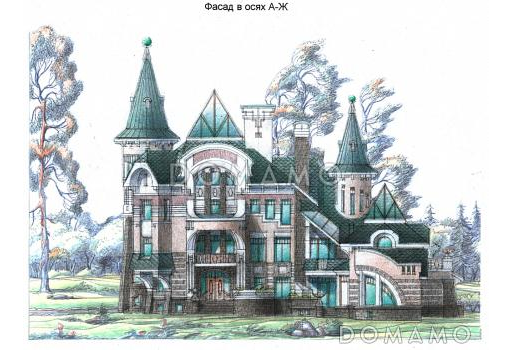 Проект коттеджа с бассейном и зимним садом в стиле северного модерна / Фасад 3