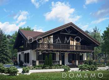 Проект шале с 4 комнатами, террасой, балконами и вторым светом Проект шале с 4 комнатами, террасой, балконами и вторым светом