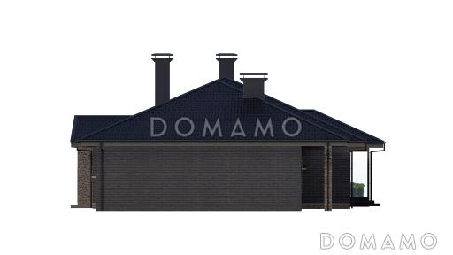 Проект одноэтажного дома с мансардой, верандой и гаражом на 2 машины / Фасад 2