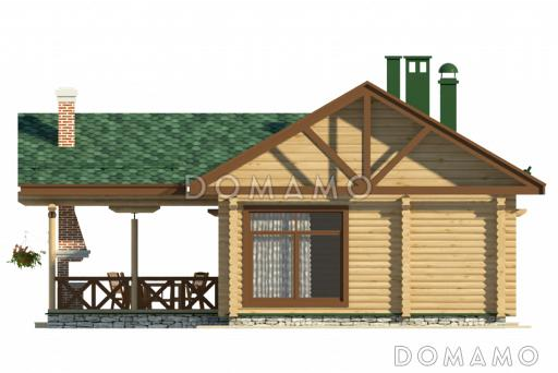 Проект бани с террасой и бассейном / Фасад 1