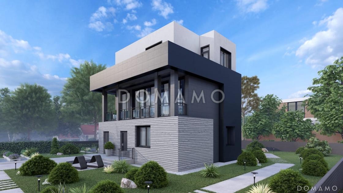 Проект трехэтажного дома в стиле хай-тек, адаптированный для сейсмозоны / 2