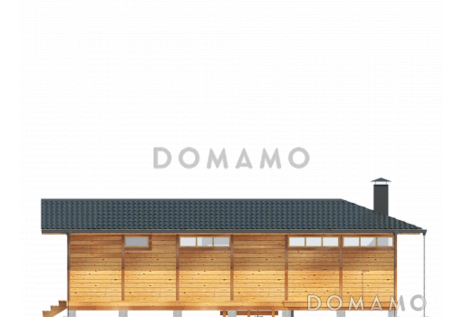 Проект деревяной беседки с барбекю, санузлом и душем / Фасад 3