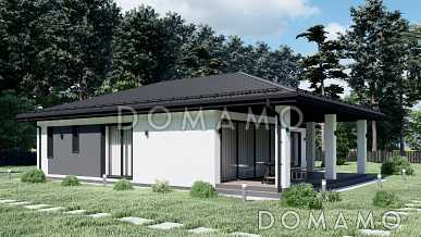 Проект одноэтажного дома с террасой S-149