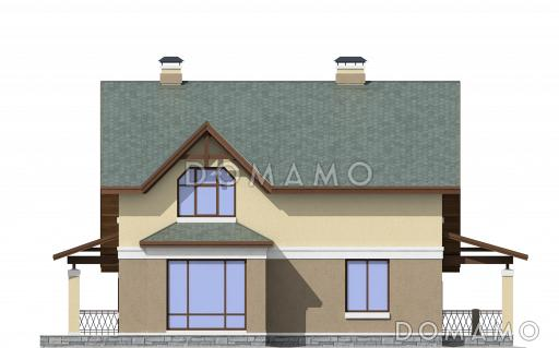Проект дома из SIP панелей для постоянного проживания с гаражом для одной машины / Фасад 1