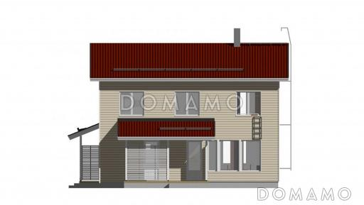 Проект современного дома с холлом на втором этаже / Фасад 4