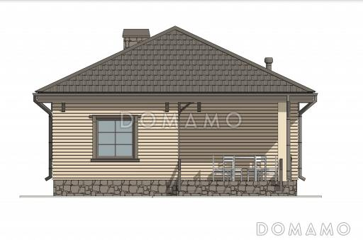 Проект компактной бани из газобетона с комнатой отдыха / Фасад 4