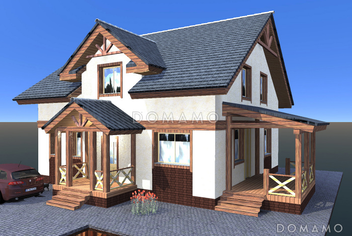 Проект коттеджа с квадратным планом Проект коттеджа с квадратным планом