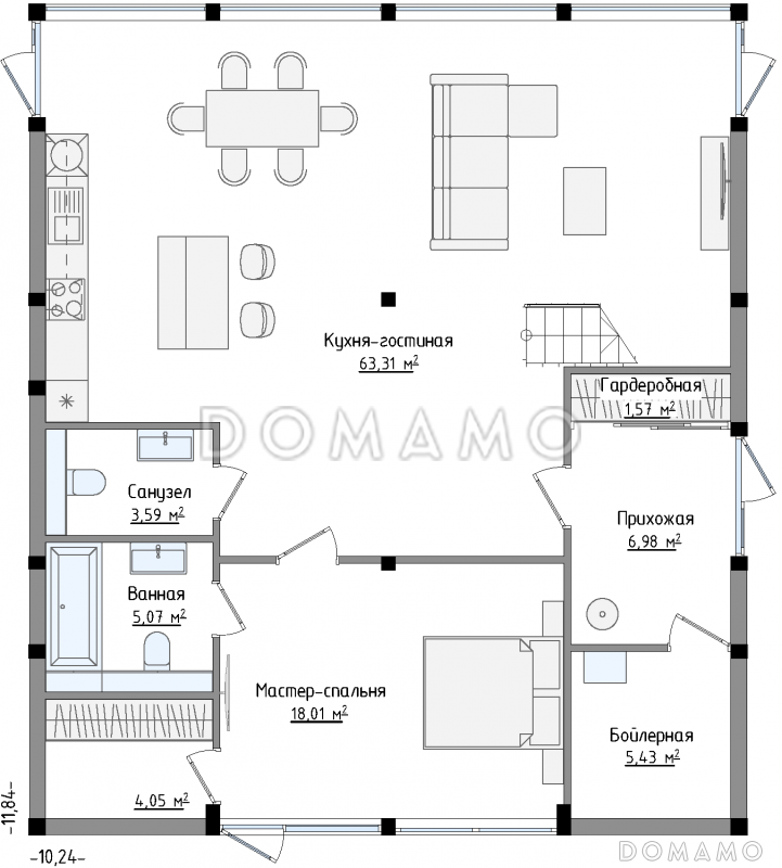 SCANDI 171 / План 1 этажа