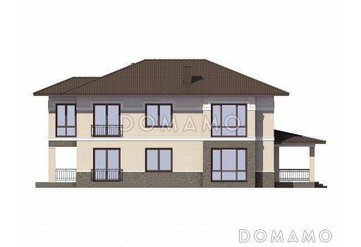 Проект двухэтажного дома с небольшой изолированной кухней / Фасад 4