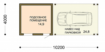 Проект гаража на 1 машину с хозблоком Баня над гаражом проект