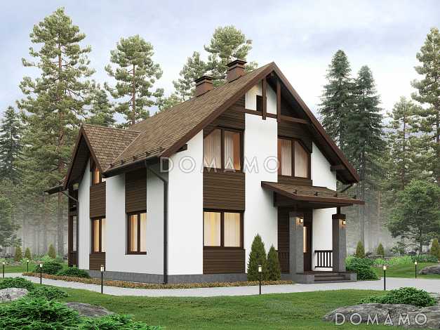 Проект современного экономичного загородного дома из газобетона с элементами финского стиля Проект современного экономичного загородного дома из газобетона с элементами финского стиля
