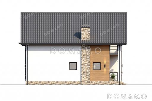 Проект дома с 4 спальнями, высокими окнами и крытой террасой / Фасад 2