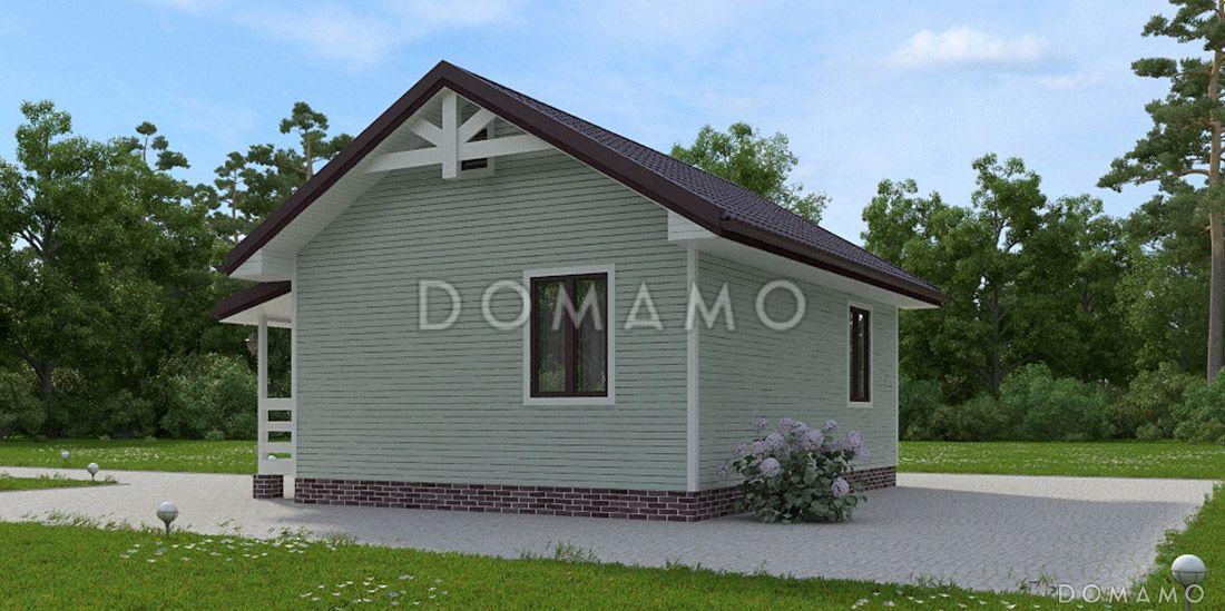 Проект  одноэтажного дома из клееного бруса с окнами в пол / 5