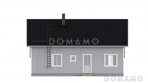 Проект каркасного дома с мансардой и четырьмя спальнями / Фасад 1