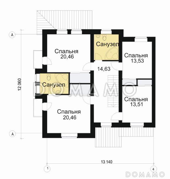 Проект таунхауса / План 2 этажа