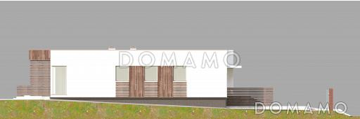 Проект одноэтажного дома в стиле хай-тек с гаражом и спа-бассейном на террасе / Фасад 2