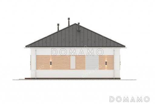 Проект простого одноэтажного дома с тремя спальнями и гостиной-столовой / Фасад 4