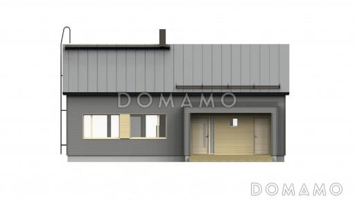 Проект одноэтажного каркасного дома с панорамным остеклением / Фасад 1