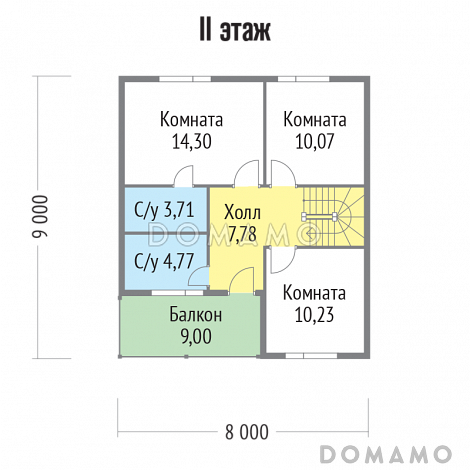 Проект каркасного дома с спальней на первом этаже / План мансардного этажа Проект каркасного дома с спальней на первом этаже / План мансардного этажа