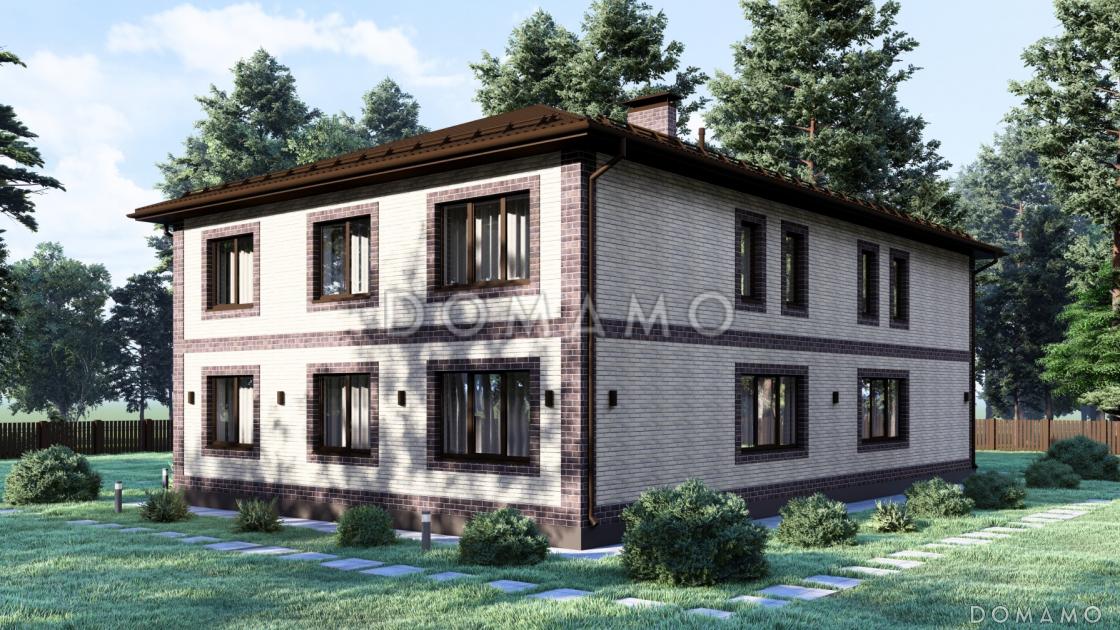 Проект эргономичного дуплекса с 8 спальнями на две семьи S-318 / 4