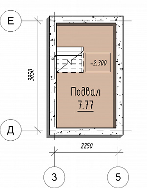 Проект одноэтажного дома с мансардой и подвалом / План цокольного этажа Проект одноэтажного дома с мансардой и подвалом / План цокольного этажа