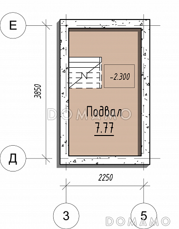 Проект одноэтажного дома с мансардой и подвалом / План цокольного этажа Проект одноэтажного дома с мансардой и подвалом / План цокольного этажа