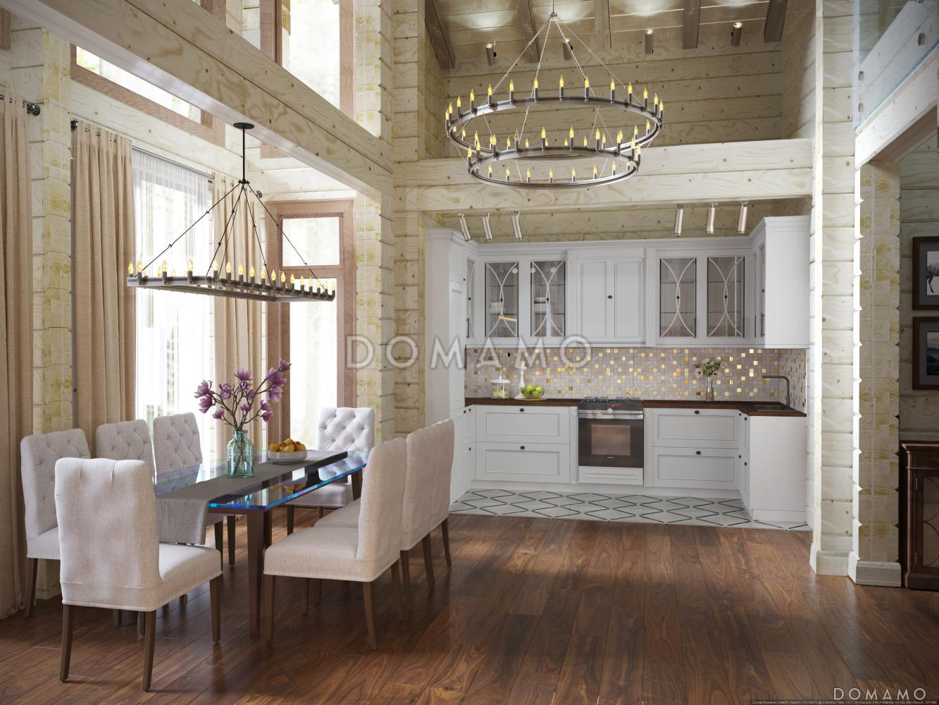 Проект дома из бруса с 4 спальнями, кабинетом и сауной / 4