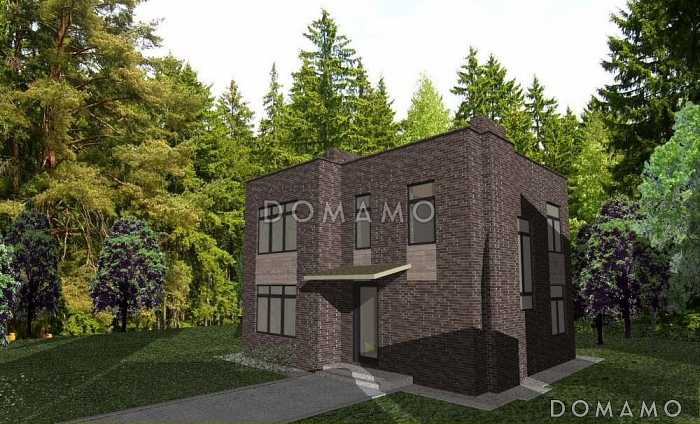 Проект коттеджа с плоской кровлей из клееного бруса Проект коттеджа с плоской кровлей из клееного бруса