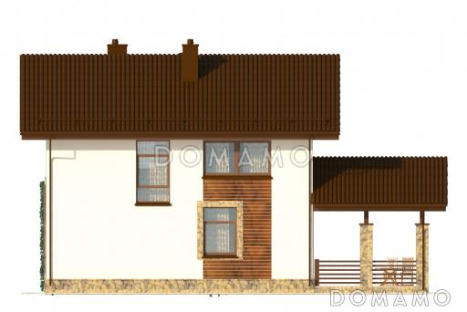 Проект функционального двухэтажного дома с террасой при гостиной / Фасад 2