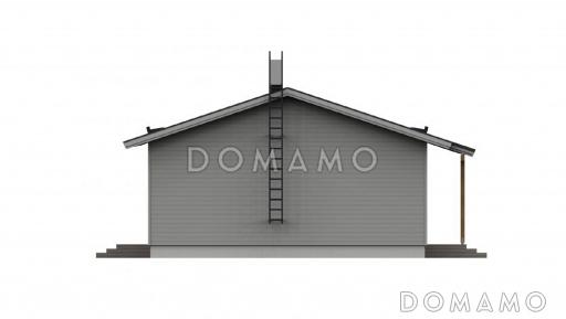 Проект одноэтажного каркасного дома с подсобным помещением / Фасад 4
