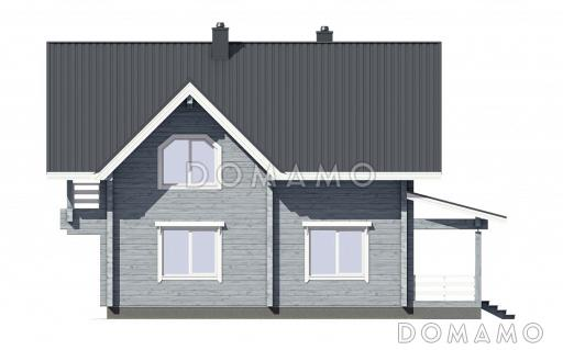 Проект современного дома из бруса с мансардой / Фасад 4