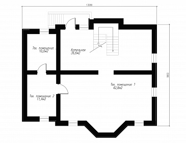 Проект классического коттеджа из кирпича с подвалом и террасой / План цокольного этажа Проект классического коттеджа из кирпича с подвалом и террасой / План цокольного этажа