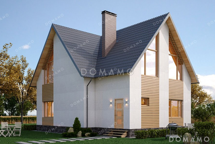 Проект одноэтажного дома с мансардой и гаражом в современном стиле Проект одноэтажного дома с мансардой и гаражом в современном стиле